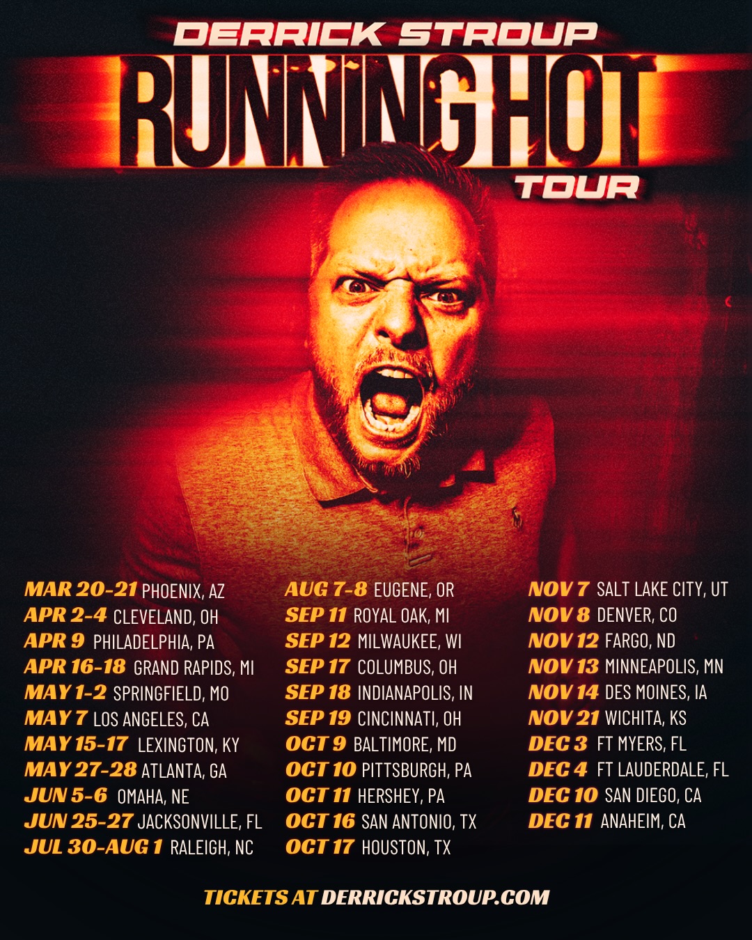Derrick Stroup Running Hot Tour Poster 2026